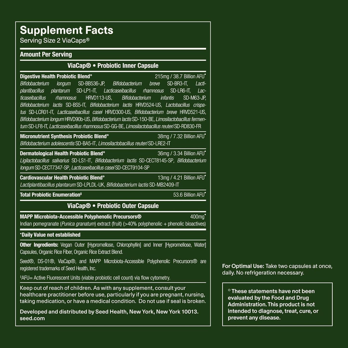 Seed DS-01 Daily Synbiotic 60 Capsules 30-Day Supply